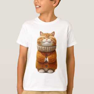 Cute Cosy Orange Tabby Cat Kids T-Shirt