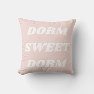 Cute Cosy Pink White College Dorm Minimalist Quote Cushion