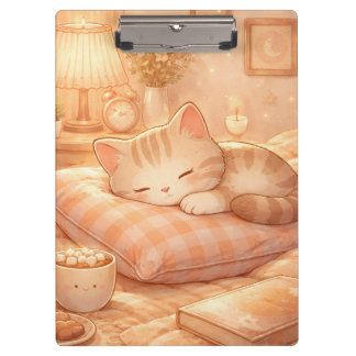 Cute Cosy Sleeping Cat Clipboard