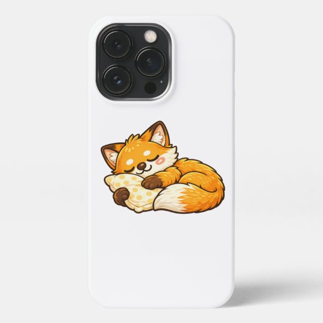 Cute Cosy Sleeping Fox iPhone Case (Back)