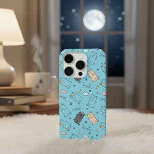 Cute & Cosy Sleepy Cat Dreams Pattern iPhone case