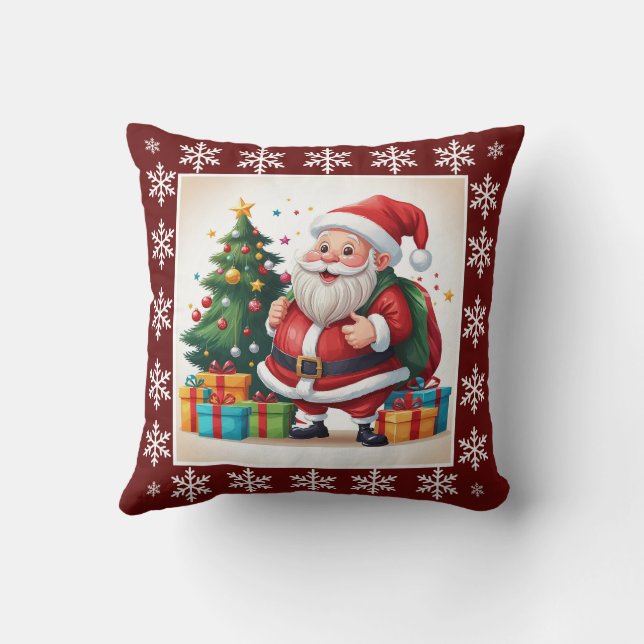 Cute Cosy Trendy Santa Claus Christmas No Photo  Cushion (Back)