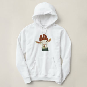 Cute Cosy Winter Goat With Beanie Hat and Scarf Hoodie