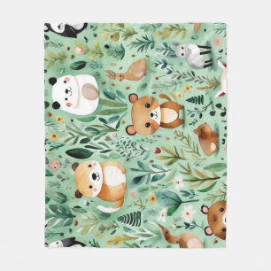 Cute cottage core green field Magnetic Frame Fleece Blanket