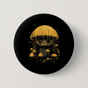 Cute Cottagecore Aesthetic Cat Mushroom Women Kids 6 Cm Round Badge