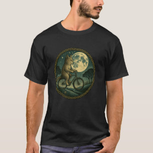 Cute Cottagecore Aesthetic Cat Riding Bicycle Cycl T-Shirt