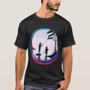 Cute cottagecore cat goes fishing T-Shirt