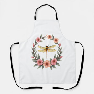 Cute Cottagecore Floral Dragonfly Aesthetic Girls  Apron