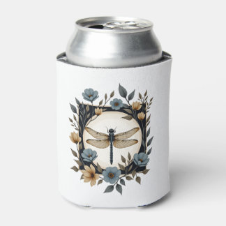 Cute Cottagecore Floral Dragonfly Aesthetic Girls  Can Cooler