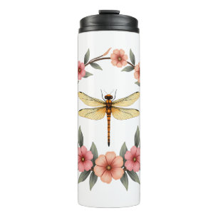 Cute Cottagecore Floral Dragonfly Aesthetic Girls  Thermal Tumbler