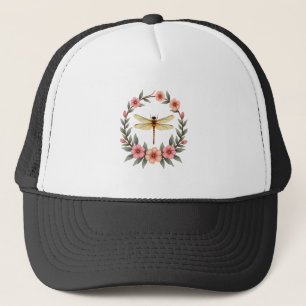 Cute Cottagecore Floral Dragonfly Aesthetic Girls Trucker Hat