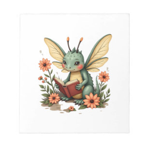 Cute Cottagecore Floral Dragonfly Aesthetic Graphi Notepad