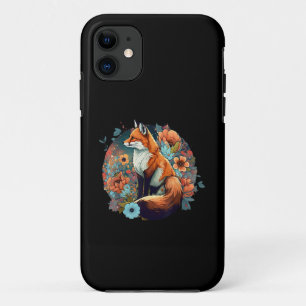 Cute Cottagecore Floral Fox Aesthetic Girls Women iPhone 11 Case