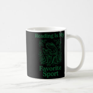 Cute cottagecore frog books quote men women kids coffee mug