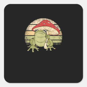 Cute Cottagecore Frog Mushroom Goblincore Toad Aes Square Sticker