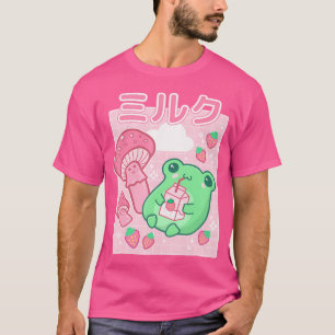 Cute Cottagecore Frog Strawberry 90S Kawaii Aesthe T-Shirt