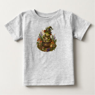 Cute Cottagecore Frog Witch Baby T-Shirt