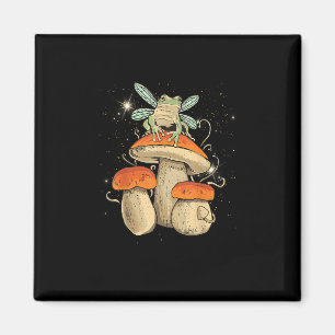 Cute Cottagecore Mushroom Frog Goblincore Style Magnet