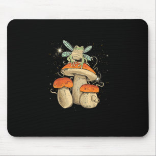 Cute Cottagecore Mushroom Frog Goblincore Style Mouse Mat