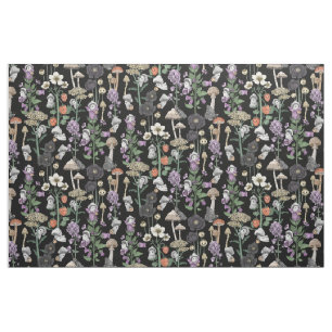 Cute Cottagecore Mushroom Ghosts Halloween Fabric