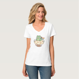 Cute Cottagecore Pride Frog Progress Flag T-Shirt