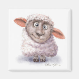 Cute Cotton Ball Sheep Cartoon Magnet