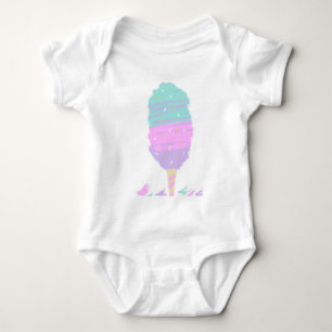 Cute Cotton Candy Pastel Hand Drawn Baby Bodysuit