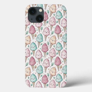 Cute cotton candy pattern pastel iPhone 13 case