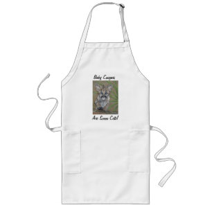 cute cougar kitten big cat wildlife painting art long apron