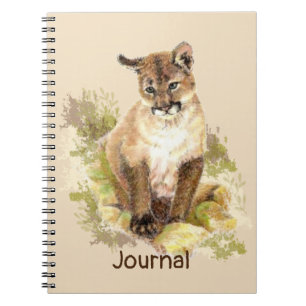 Cute Cougar Mountain Lion Cat Kitten Notebook