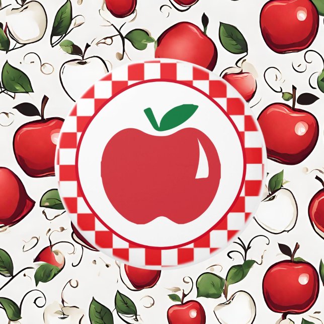 Cute Country apple check Ceramic Knob (Creator Uploaded)
