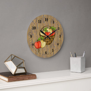 cute Country apple decor Large Clock