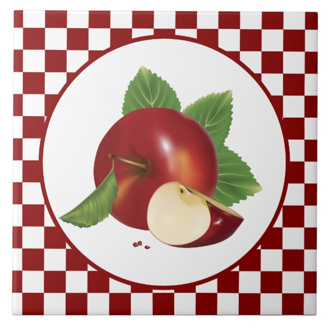 cute Country apple kitchen Tile (Front)
