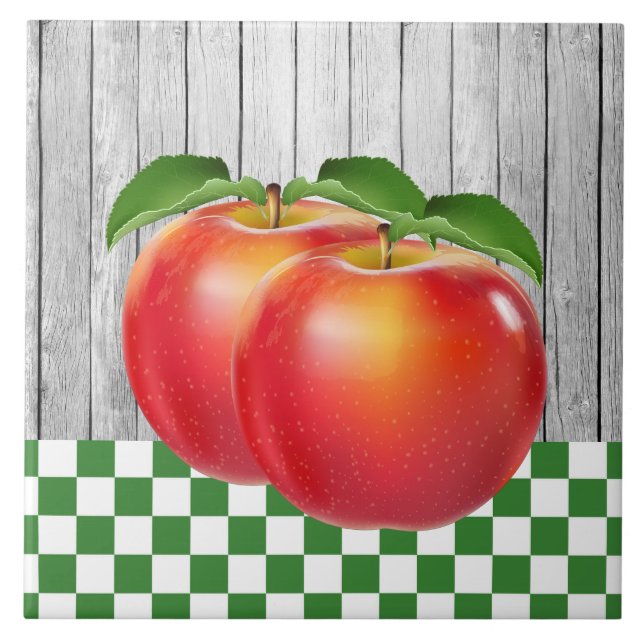 cute Country apple kitchen Tile (Front)