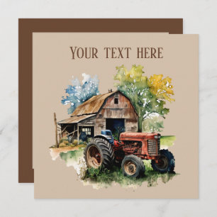 Cute Country barn and tractor party Invitation