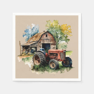 Cute Country barn and tractor party Napkin