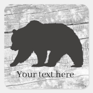 cute Country cabin black bear Square Sticker