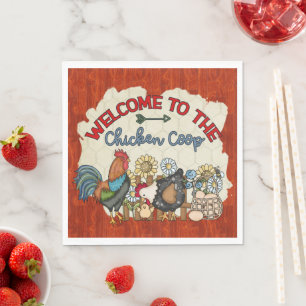 cute Country chicken coop welcome party Napkin