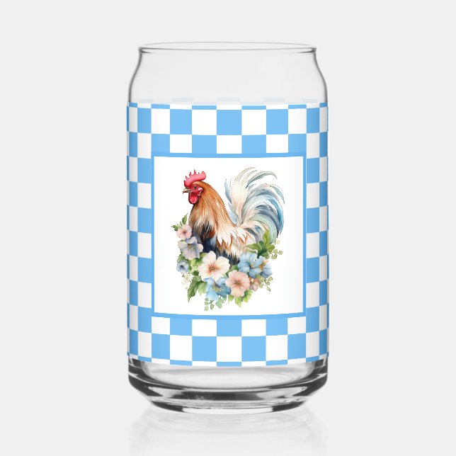 Cute Country chicken lovers  Can Glass (Back)