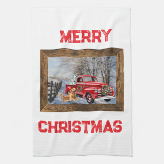 Cute Country Christmas Holiday Farm Kitchen Towel