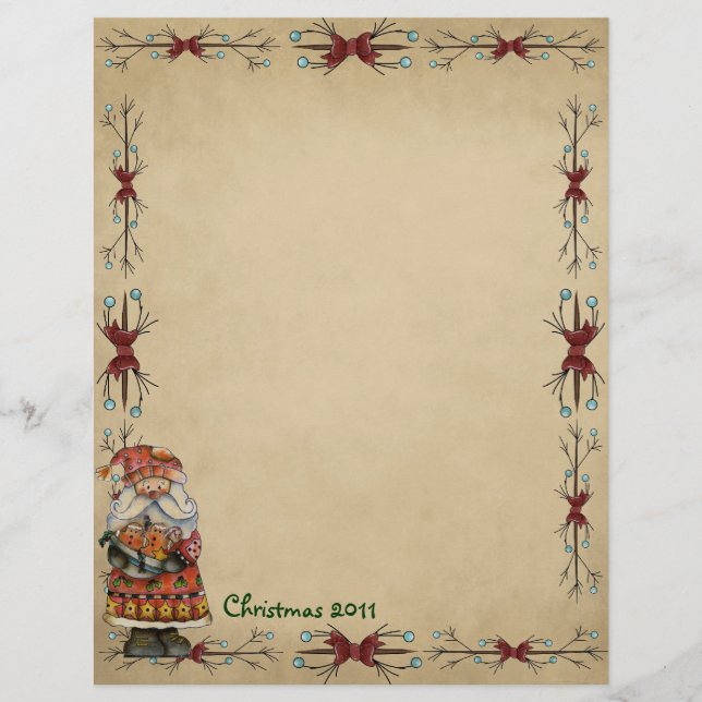 Cute Country Christmas Letterhead (Front)