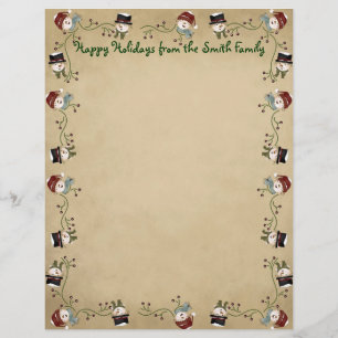 Cute Country Christmas Letterhead