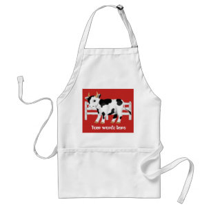 Cute Country Cow add words kitchen apron