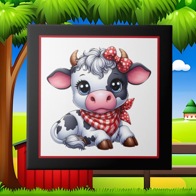 Cute Country cow ceramic tile (Creator Uploaded)