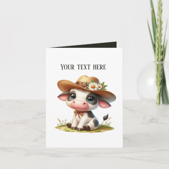Cute Country cow customisable Card (Front)