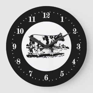 cute Country cow lovers Large Clock