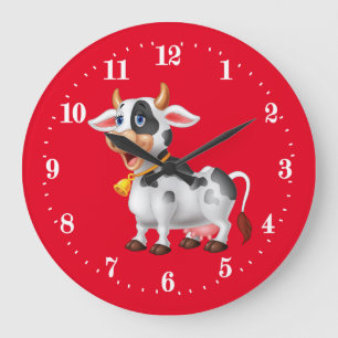 cute Country cow lovers Large Clock