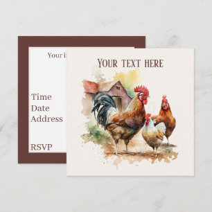 Cute Country Farm add information party Invitation