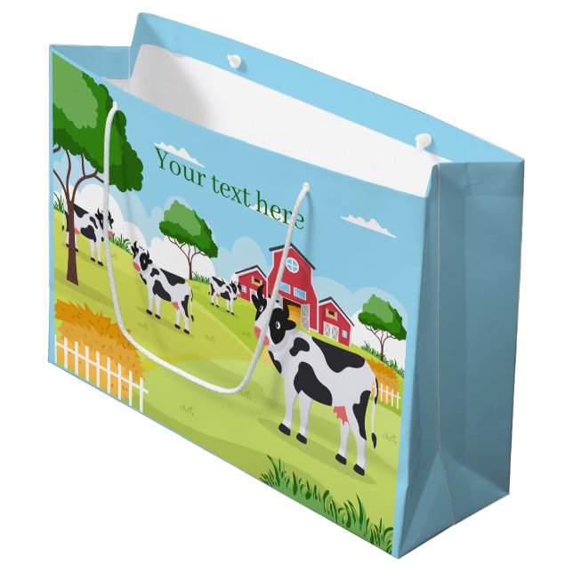 cute Country farm add text Large Gift Bag (Front Angled)