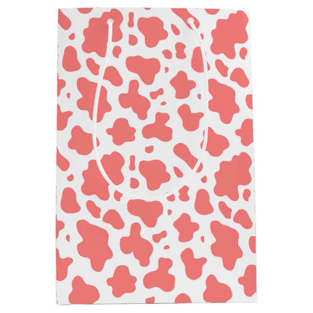 Cute Country Farm Cow Print Medium Gift Bag (Front)